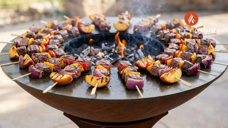 Smoky South Dakota Grilled Bison and Peach Kebabs