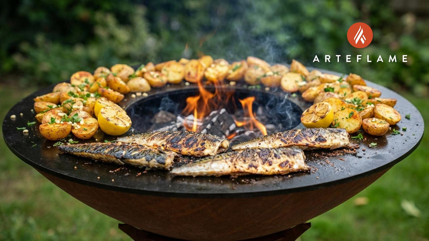 Portuguese-Style Smoked Mackerel and Roasted Potatoes on the Arteflame Grill
