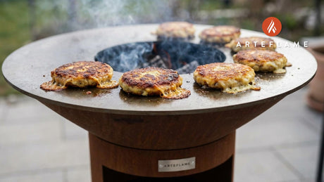 Austrian Grilled Bread Dumplings with Cheese (Kaspressknödel) on the Arteflame