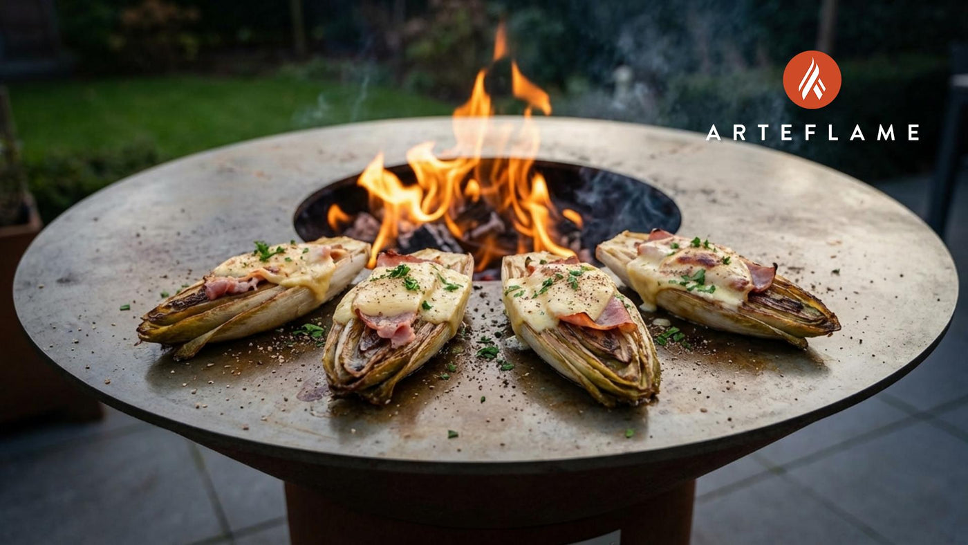 Smoky Dutch-Style Grilled Endive with Ham and Gouda