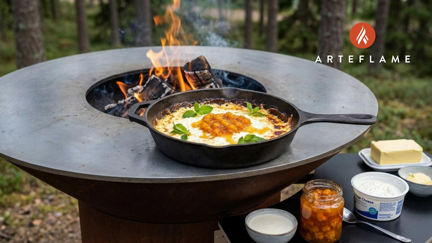 Smoked Swedish Grilled Cottage Cheese with Cloudberries