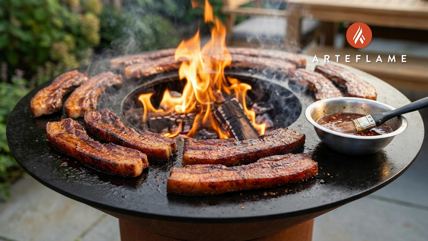 Crispy Grilled Pork Belly with South Carolina Vinegar Sauce