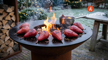 Grilled Dutch Winter Pears: Red Wine Poached & Caramelized