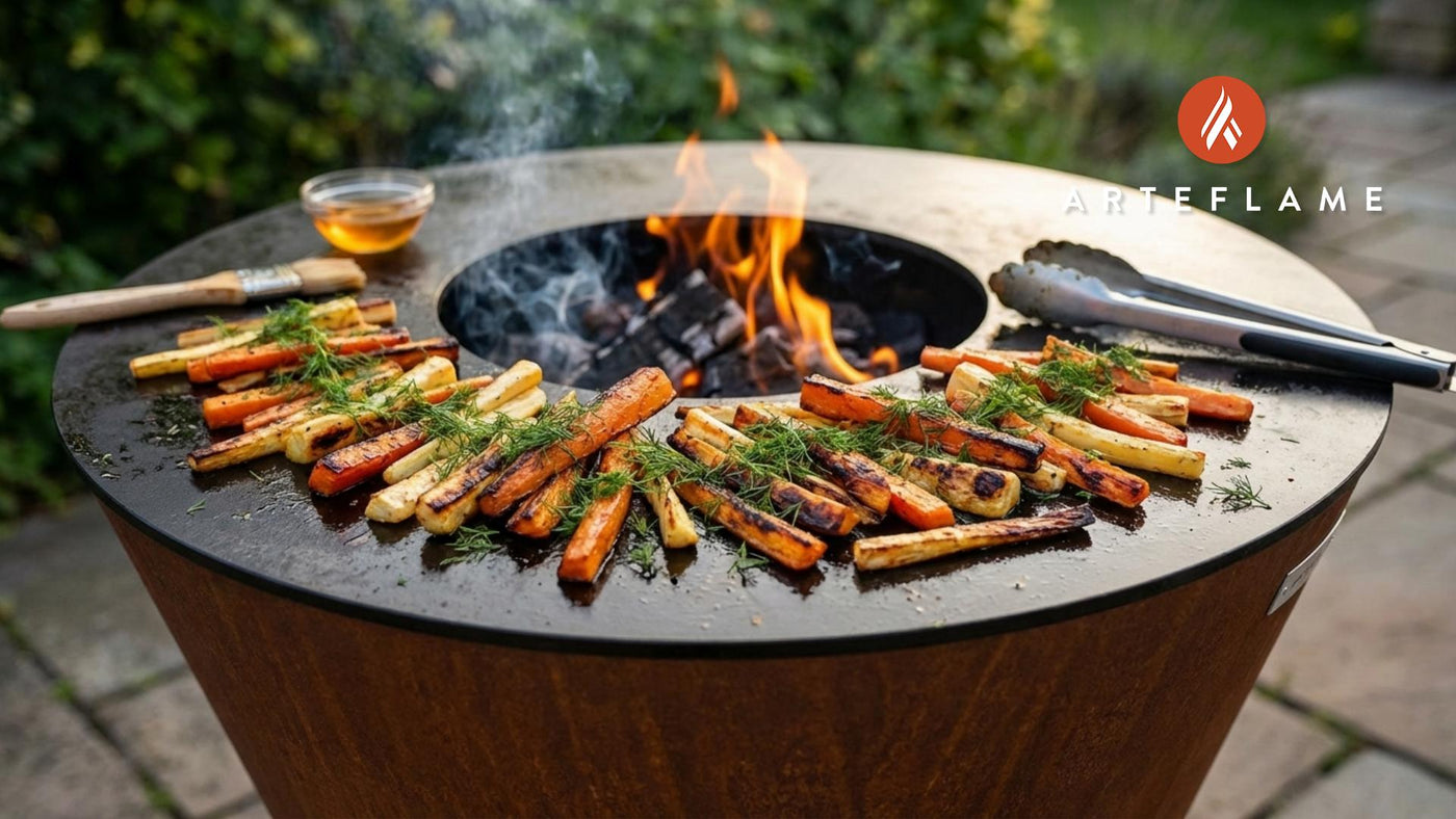 Smoky Polish-Style Charred Carrot & Parsnip Fries on the Arteflame Grill
