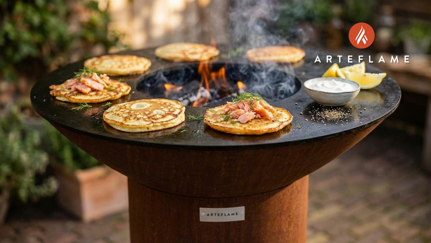 Smoked Salmon Pancakes on the Grill