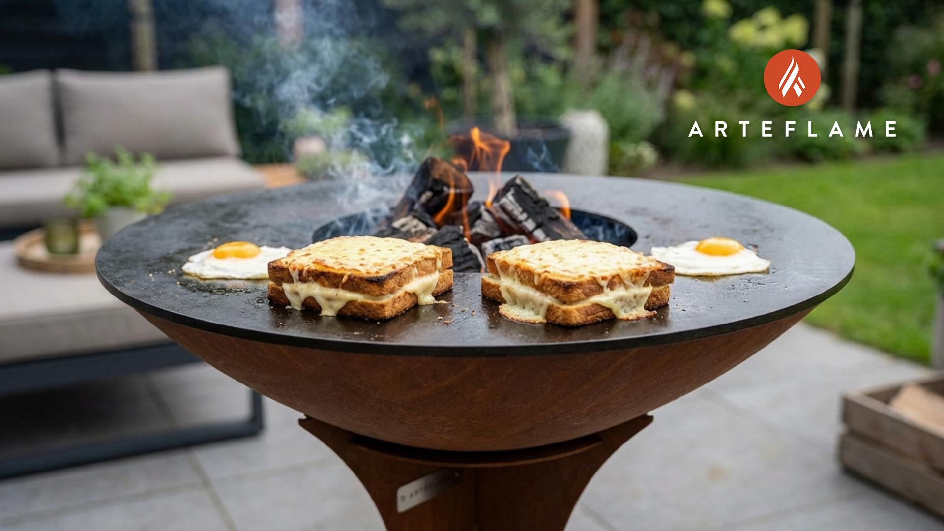 Croque Madame: Flat Top Grilled Ham & Egg | Arteflame