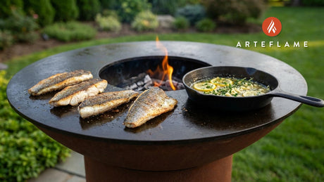 Maine Sear-Grilled Black Sea Bass with Lemon Garlic Butter