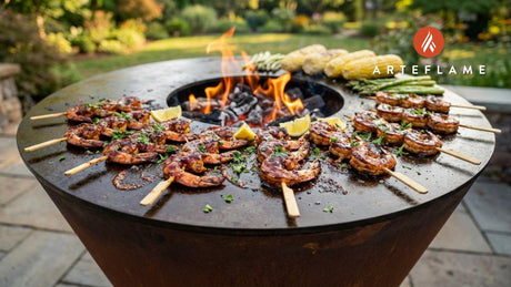 Kansas City Style Grilled BBQ Shrimp Skewers on the Arteflame