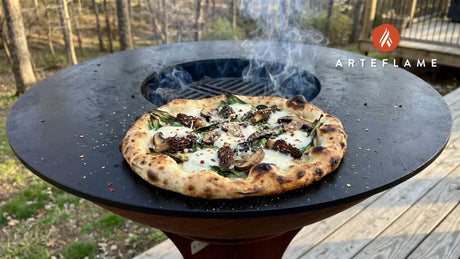 Rustic West Virginia Grilled Ramp & Mushroom Pizza