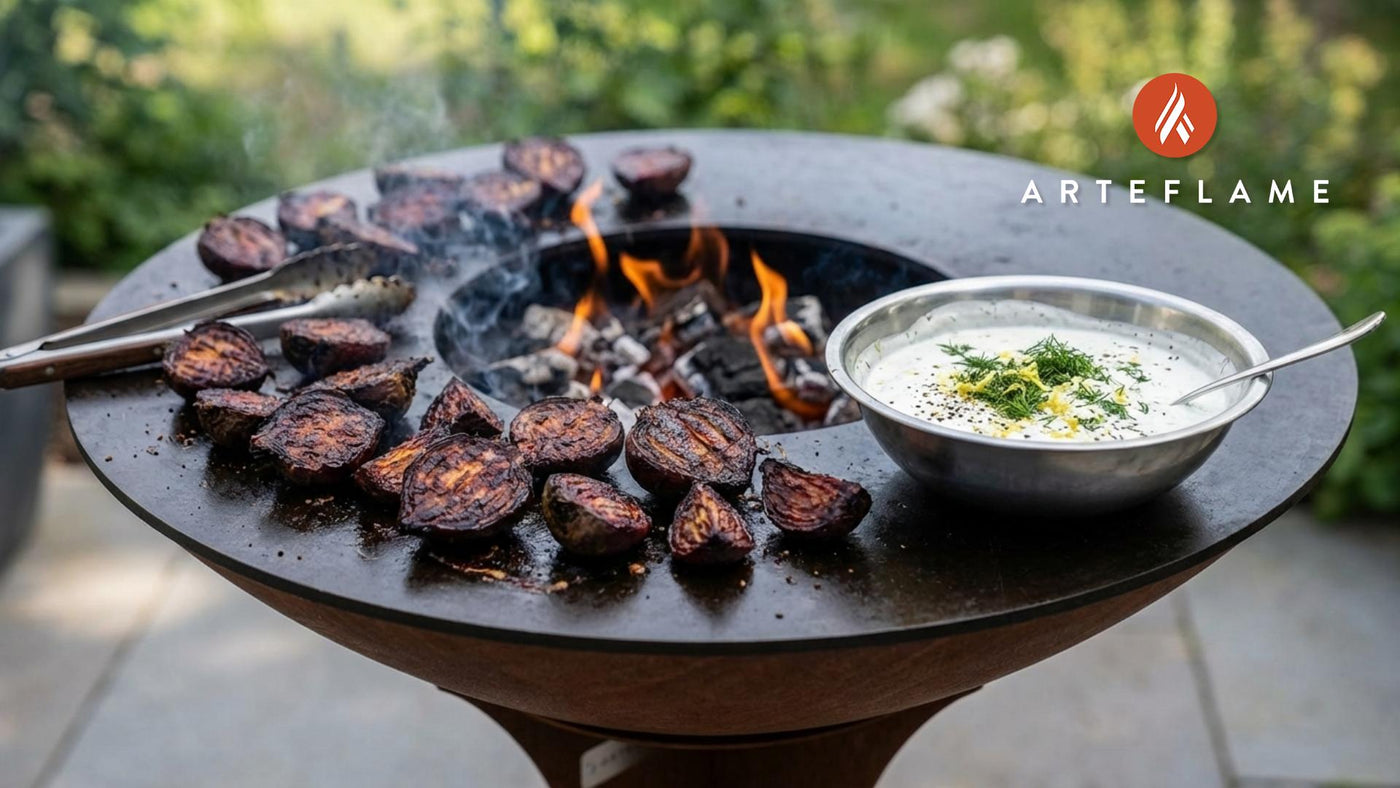 Smoky German Charred Beets with Fresh Dill Cream