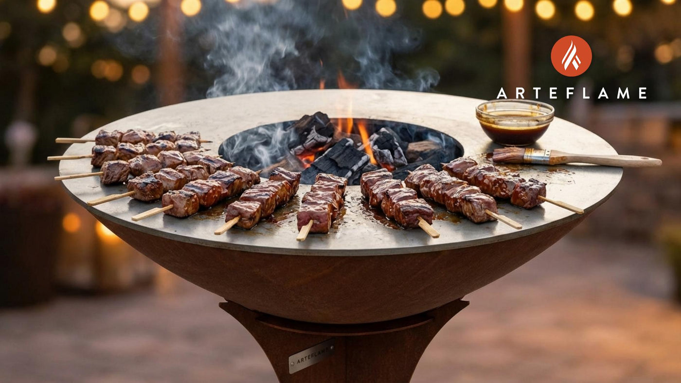 Grilled Steak Skewers with Kinders Bourbon Teriyaki Sauce