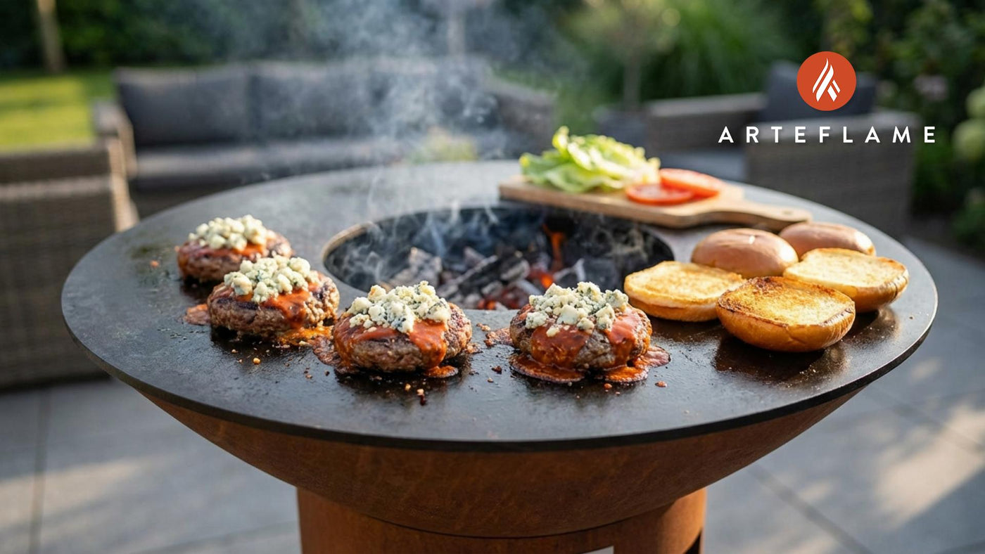 Sizzling Buffalo Blue Cheese Burger: A New York Classic on the Arteflame
