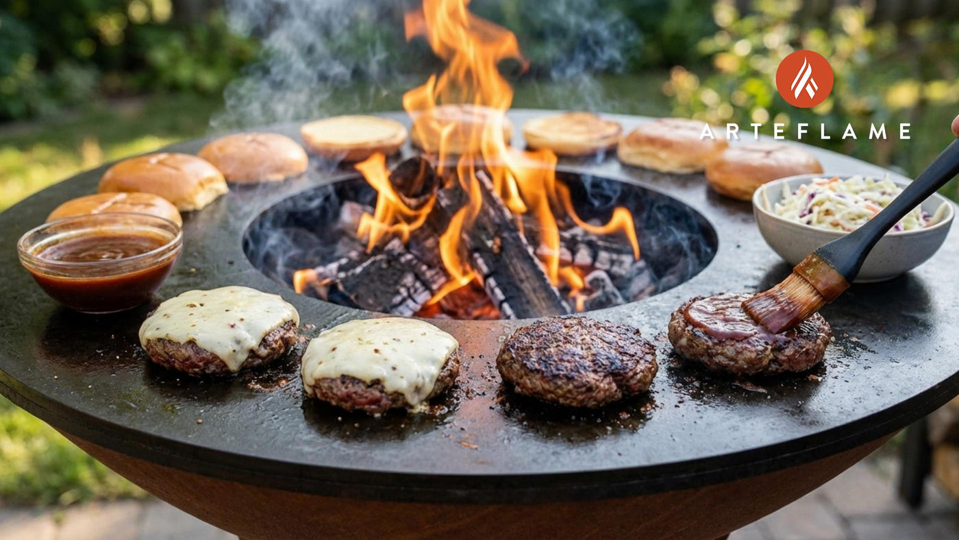 Smoky Arkansas BBQ Bison Burgers on the Arteflame Grill