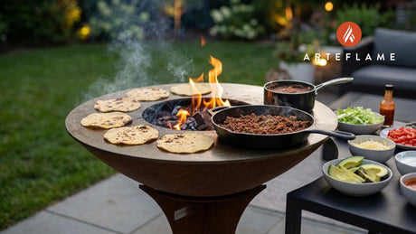 Grilled Tostadas with Meat, Beans, and Avocado