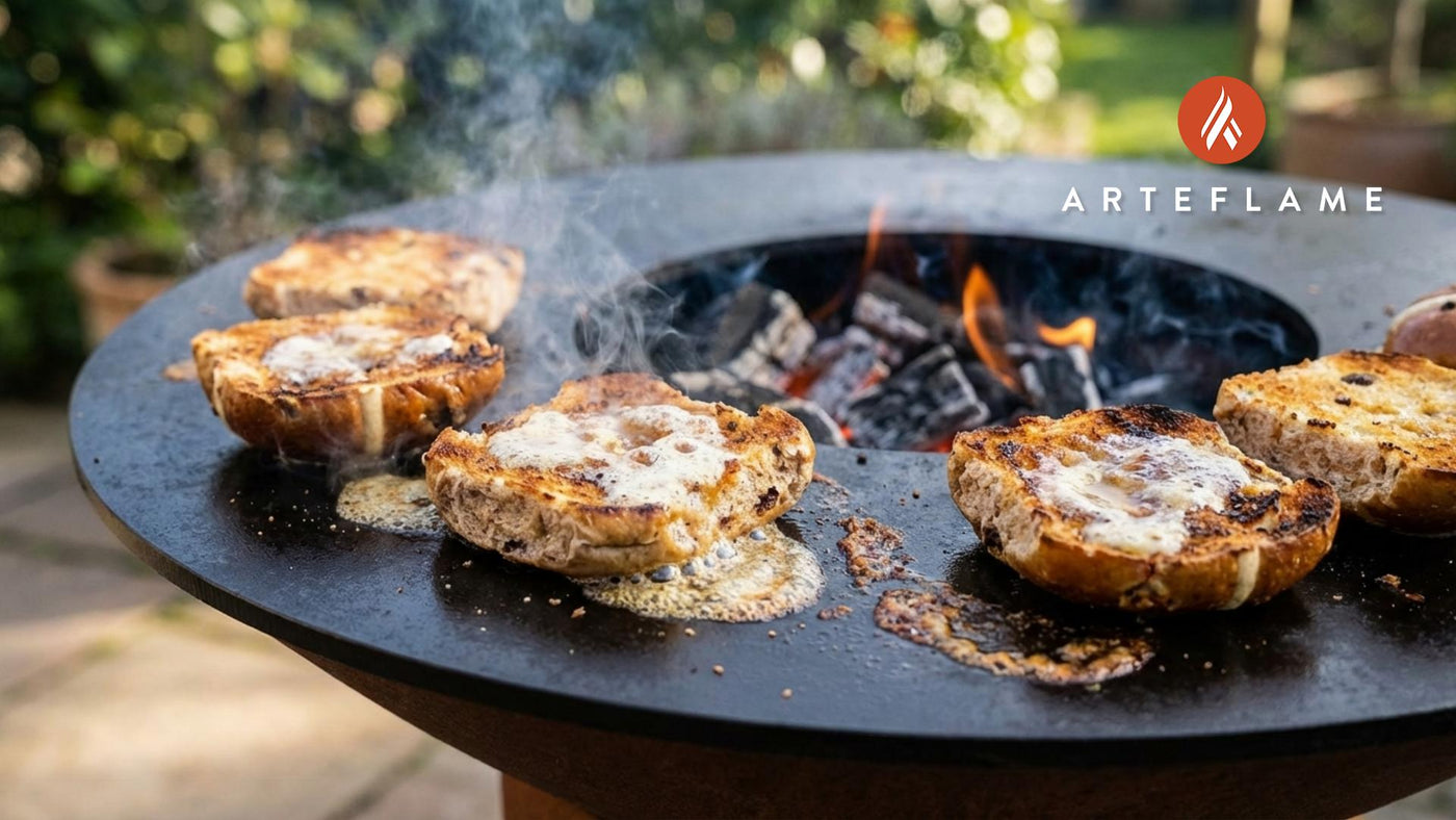 Sizzling British Hot Cross Buns with Spiced Orange Butter on the Arteflame