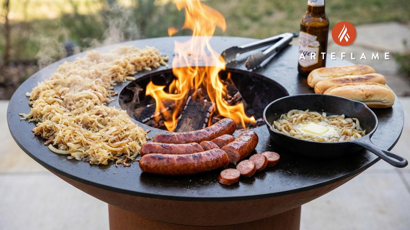 Smoky Grilled Kielbasa with Beer-Braised Sauerkraut: An Illinois BBQ Classic