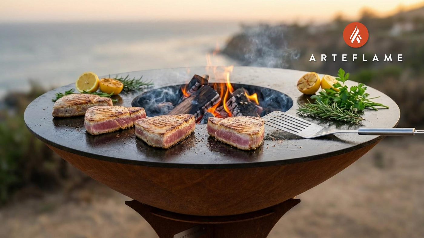 Perfectly Seared Grilled California Albacore Tuna Steaks on the Arteflame