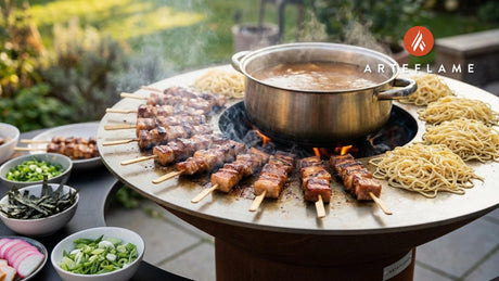 Hawaiian Saimin Grilled Pork Belly Skewers