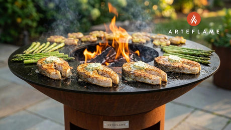 Grilled Maryland Rockfish Steaks with Lemon Herb Butter