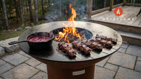 Grilled Canadian Caribou Skewers with Wild Berry Glaze