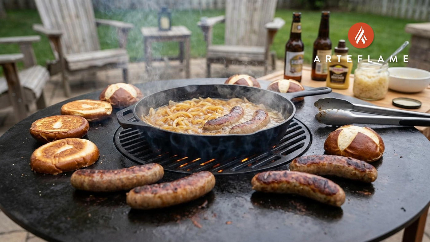 Authentic North Dakota Beer Brats on the Arteflame Grill