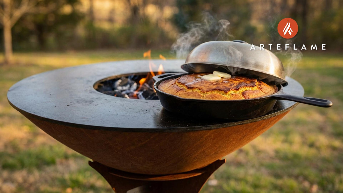 Authentic West Virginia Grilled Cast Iron Cornbread