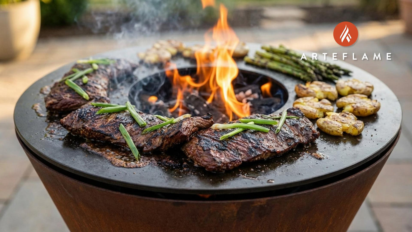 Smoky Indiana Bourbon Marinated Skirt Steak on the Arteflame Grill