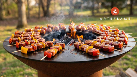 West Virginia Style Grilled Sausage Skewers on the Arteflame