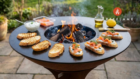 Smoked Salmon on Grilled Baguette with Zesty Dill Cream