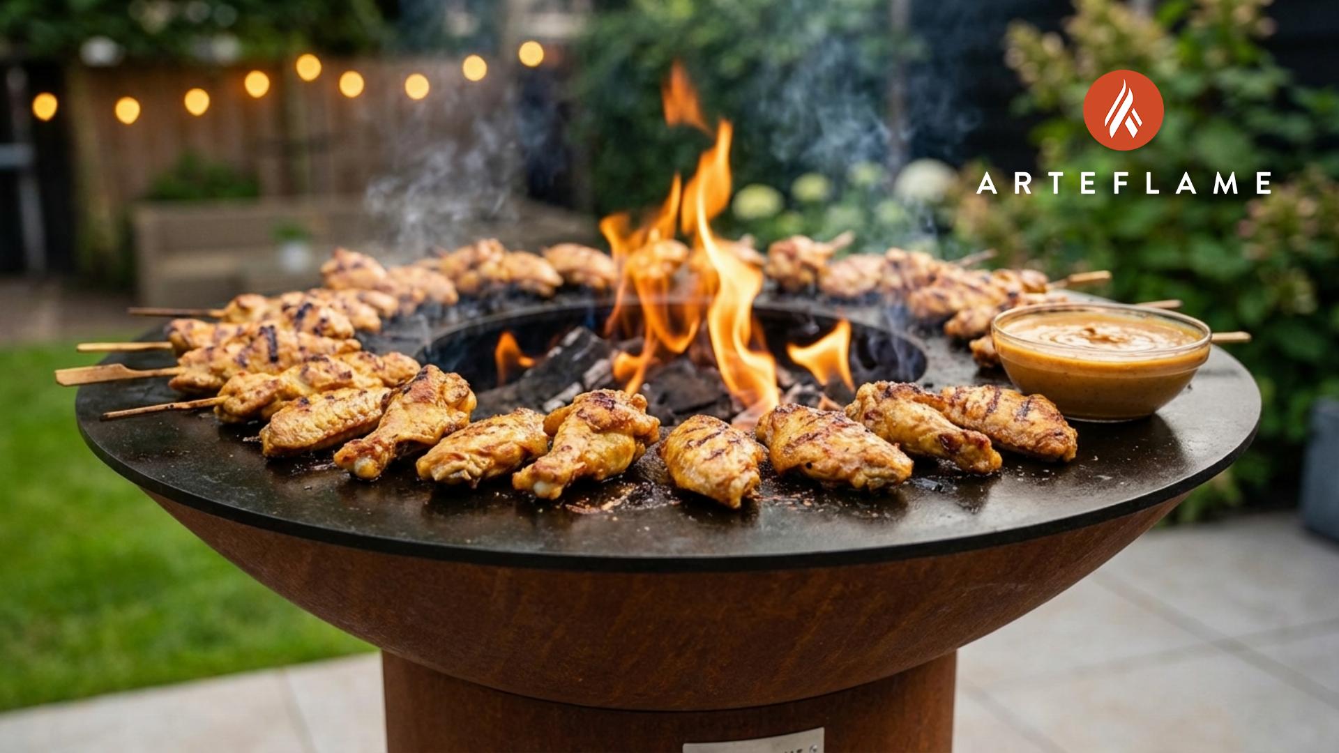 Grilled Chicken Satay Wings with Peanut Sauce | Arteflame