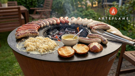 Authentic Grilled German Sausage & Mustard Platter on the Arteflame
