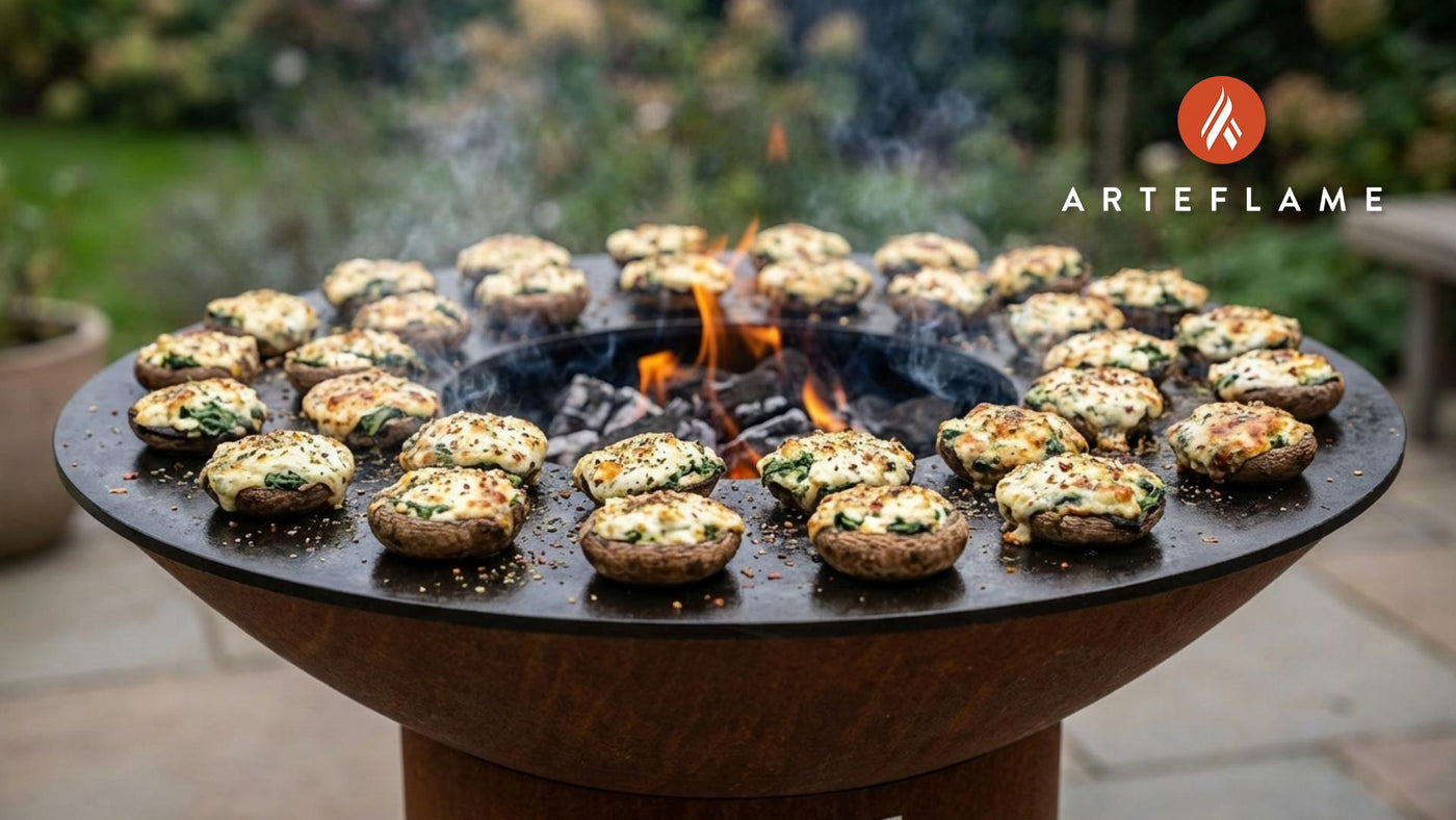 Smokey & Savory: Grilled Greek Feta Stuffed Mushrooms on the Arteflame