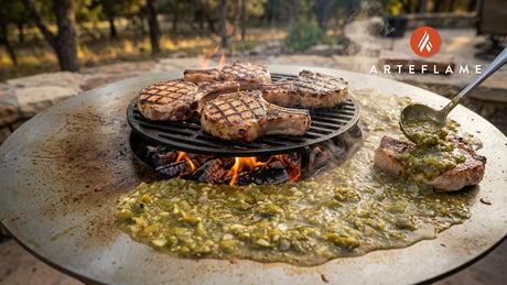 Smoky Colorado Grilled Green Chili Pork Chops on the Arteflame