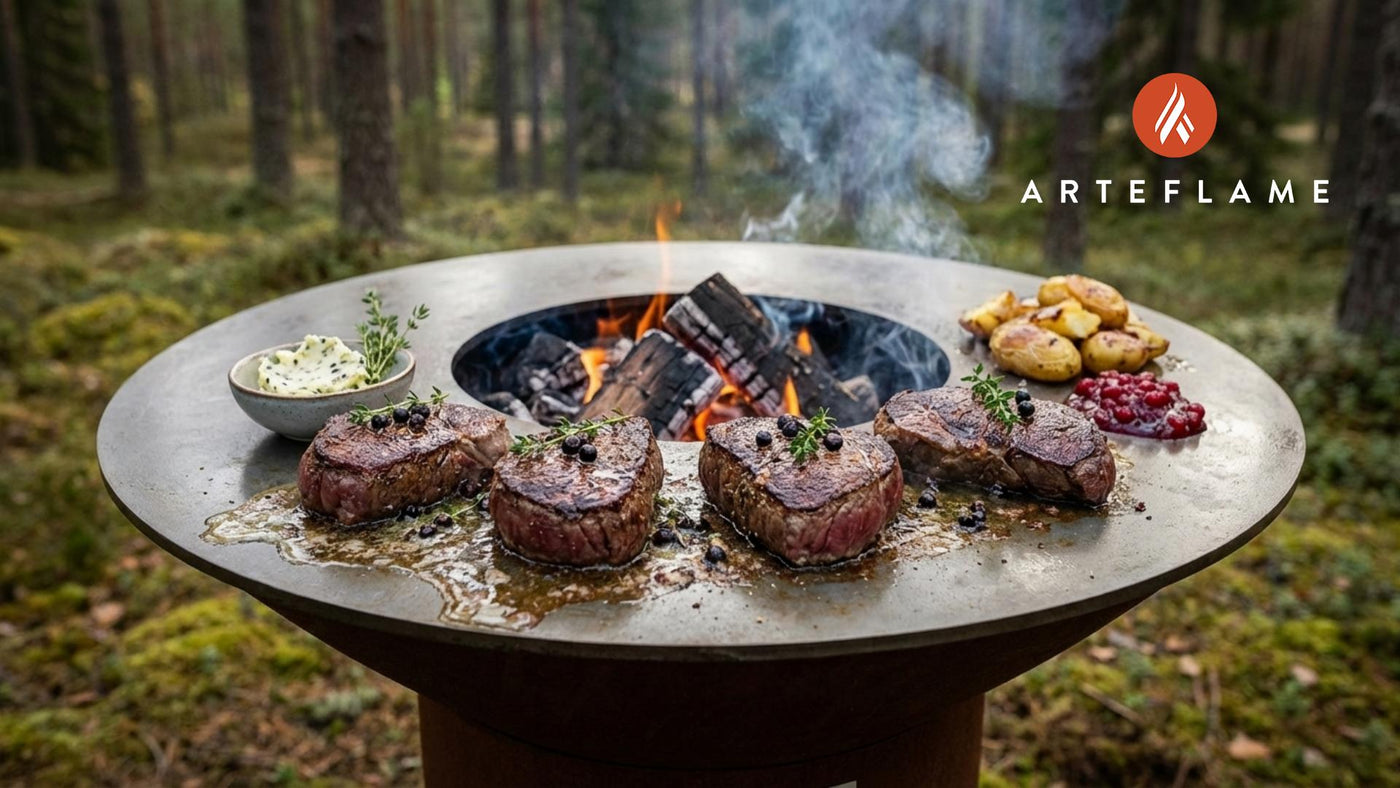 Traditional Swedish Grilled Reindeer Steak with Juniper Butter