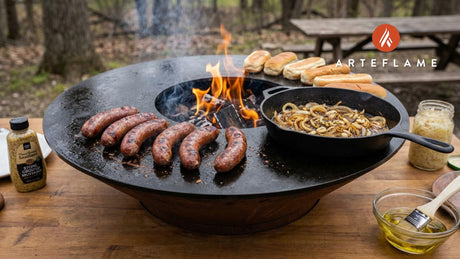 Smoked Wisconsin Venison Sausages with Beer Bath on the Arteflame Grill