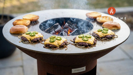 Smashed & Seared: Oklahoma Cheddar Jalapeño Burger on the Arteflame
