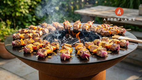 Grilled South Carolina Pork & Peach Skewers with Carolina Gold Sauce