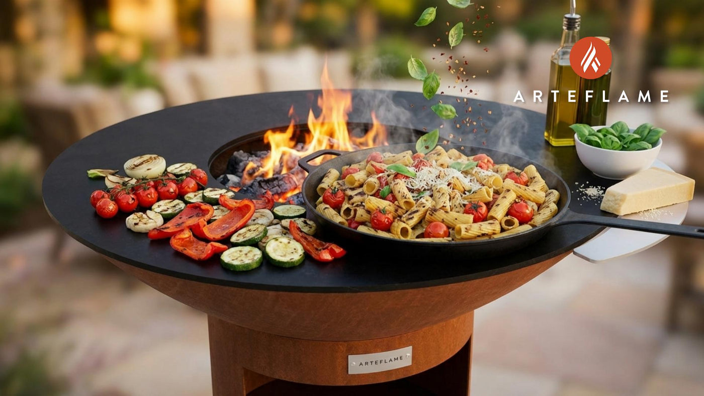 Grilled Pasta with Smoky Vegetables and Fresh Herbs
