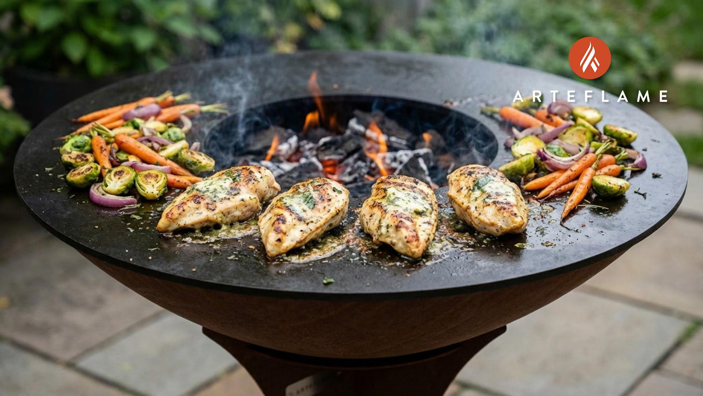 Grilled Sage-Butter Chicken with Roasted Vegetables