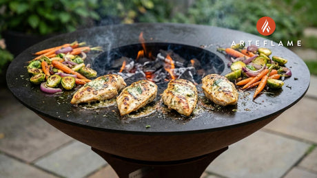 Grilled Sage-Butter Chicken with Roasted Vegetables