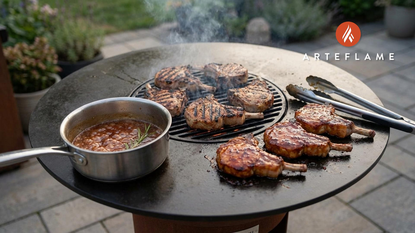Grilled Iowa Pork Rib Chops with Sweet Apple Cider Glaze