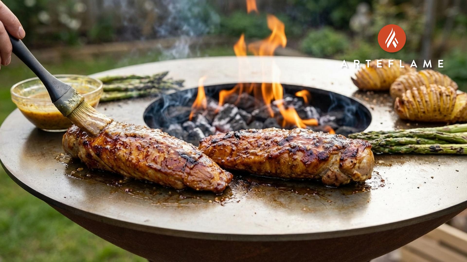 スーパーファインアートボウル ロータスサンバースト31cm シンギングボウル Juicy Pork Tenderloin: Swedish Mustard Glazed | Arteflame