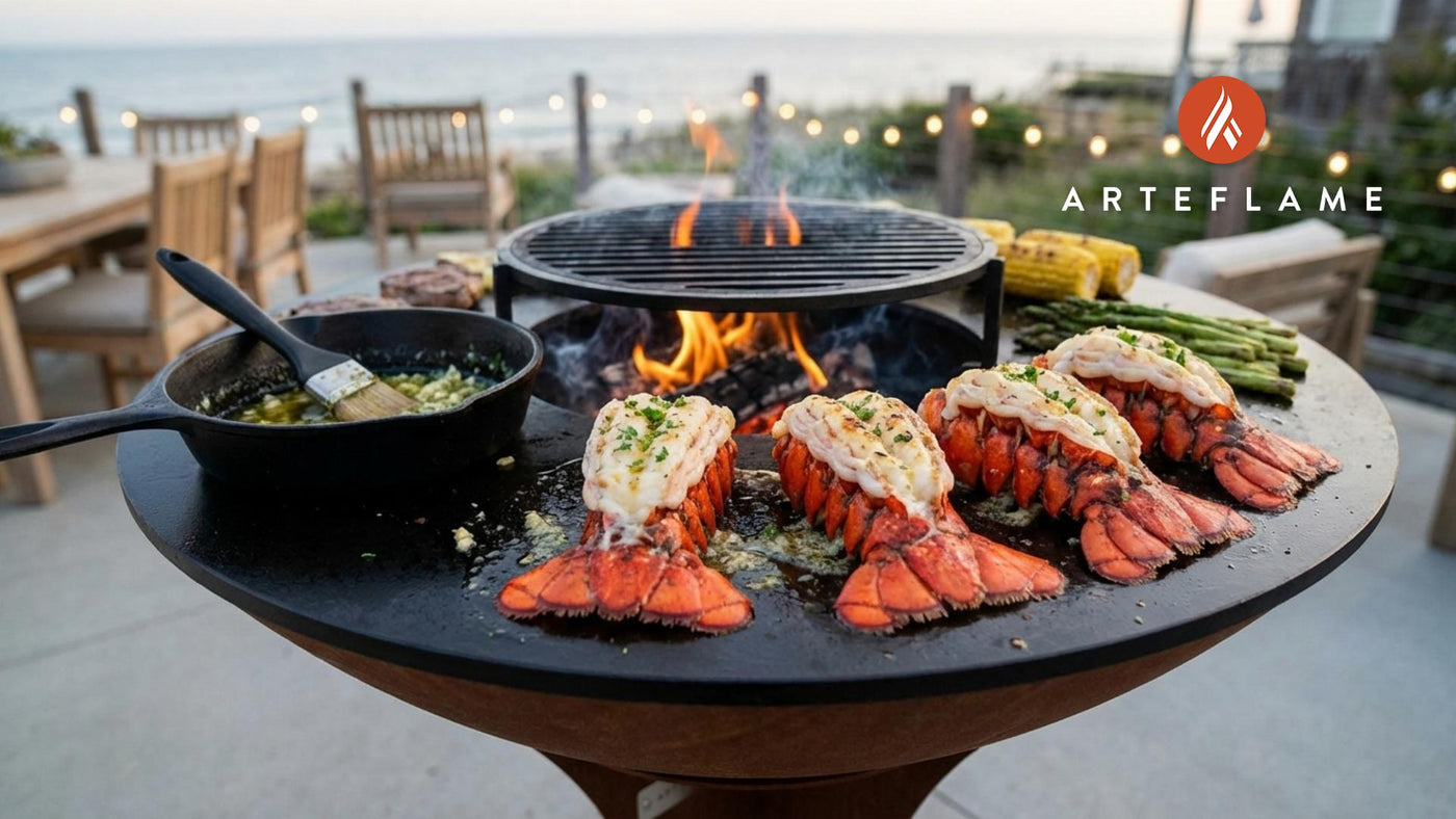 Grilled Massachusetts Lobster Tails with Garlic Butter Glaze