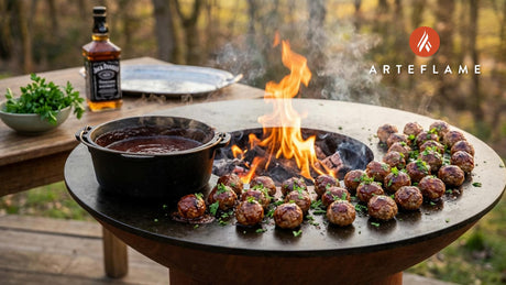 Smoky Tennessee Whiskey BBQ Meatballs on the Arteflame Grill
