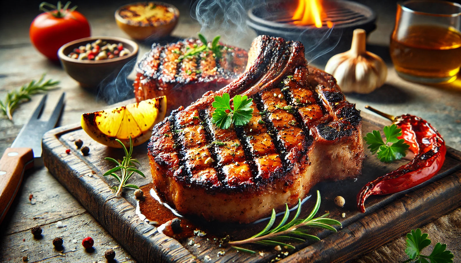 Mesquite-Seasoned Pork Chops on the Arteflame Grill - Smoky and Juicy