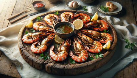 platter of grilled shrimp