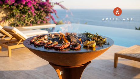 Grilled Octopus cooking on an Arteflame grill