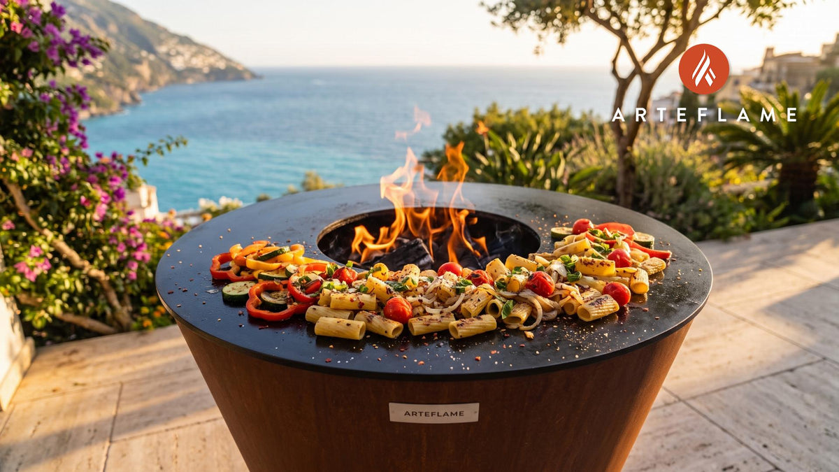 Grilled Pasta cooking on an Arteflame grill