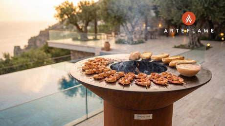 Cajun Grilled Shrimp Po' Boy with Spicy Remoulade cooking on an Arteflame grill