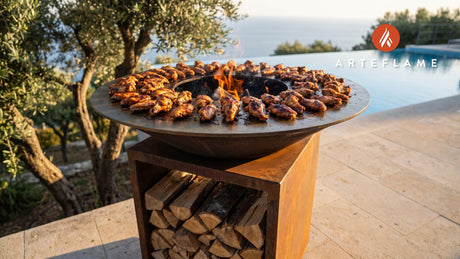 Wood-Fired Chicken Wings cooking on an Arteflame grill